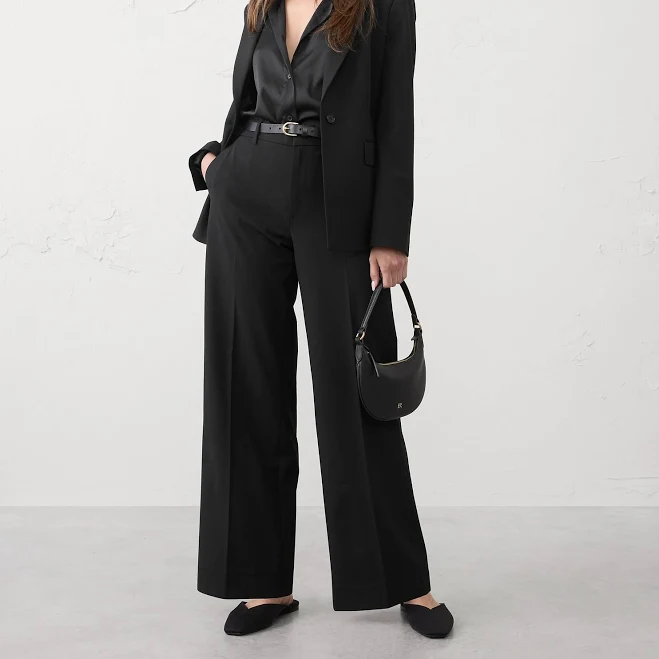 pants Women's High-Rise Wide-Leg Sculpted Trouser Banana Republic Factory $60