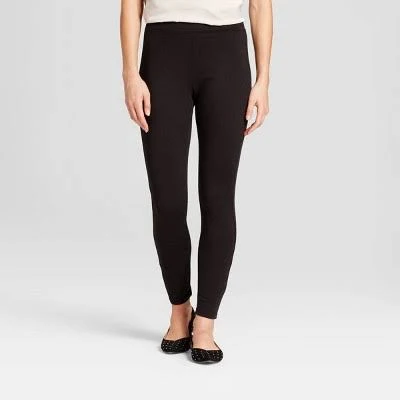 leggings Women's High Waist Ponte Leggings - A New Day Black S: Wide Waistband, Power Stretch, Ankle Length Target $22