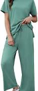 matching set Women's Lounge Set with Wide Leg Pants Target $41.09