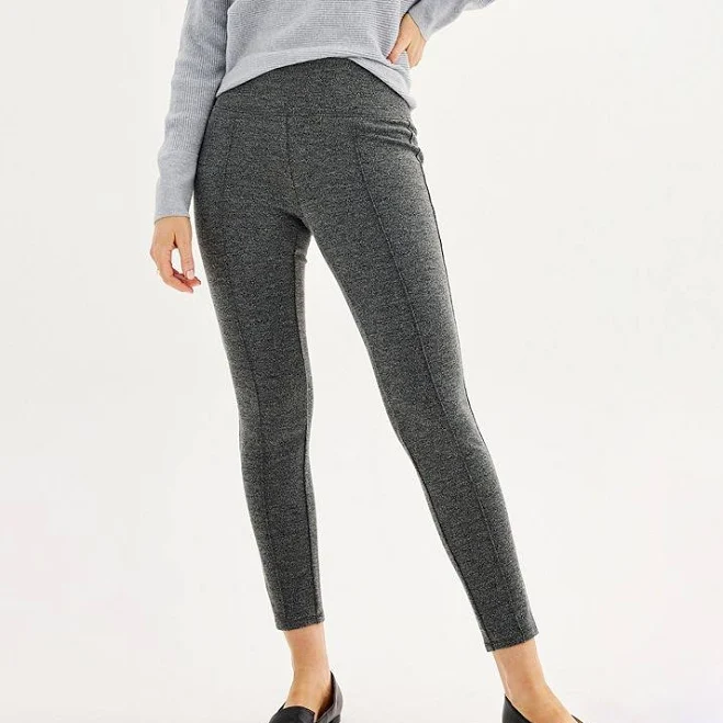leggings Women's Nine West Seamed Ponte Leggings, Size: XS Short, Charcoal Black Texture Kohl's $23.99