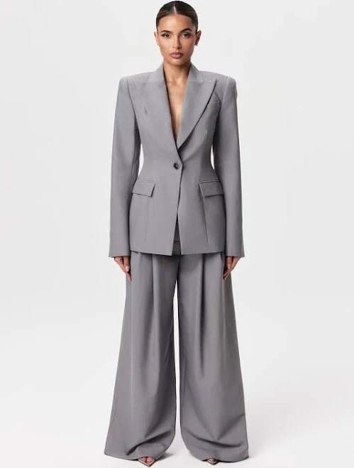 pants Women's Pant Wide-leg Suiting Pleated High Waist Polyester by Naked Wardrobe Naked Wardrobe $128