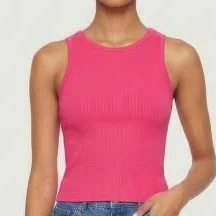 top Women's Seamless Rib Knit Racerback Crop Top Rainbow Shops $5.99