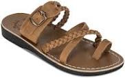 shoes Women's Sophia Buckle Leather Braided Slide Sandal Jerusalem Sandals $78.95
