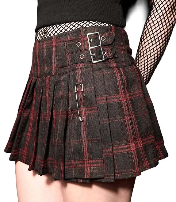 skirt World's End Pleated Plaid Mini Skirt Posers Hollywood $48