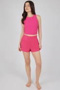 matching set YOGALICIOUS Heavenly Ribbed Tank and Lightstreme Smocked Short Set 90 Degree by Reflex $19.99
