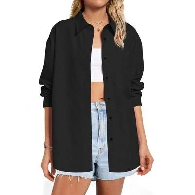 oversized shirt Zeagoo Women's Oversized Drop Shoulder Button Down Dress Shirt Target $25.09