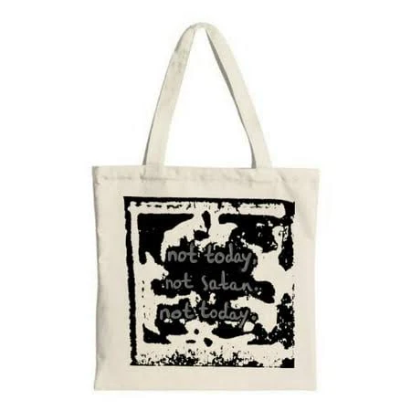 bag ZILE Stylish Canvas Tote Bag with Black & White Graphic: Not today not tomorrow - Perfect for Shopping Travel & Parties, Women's, Size: One size, Walmart - The LISENN store $13
