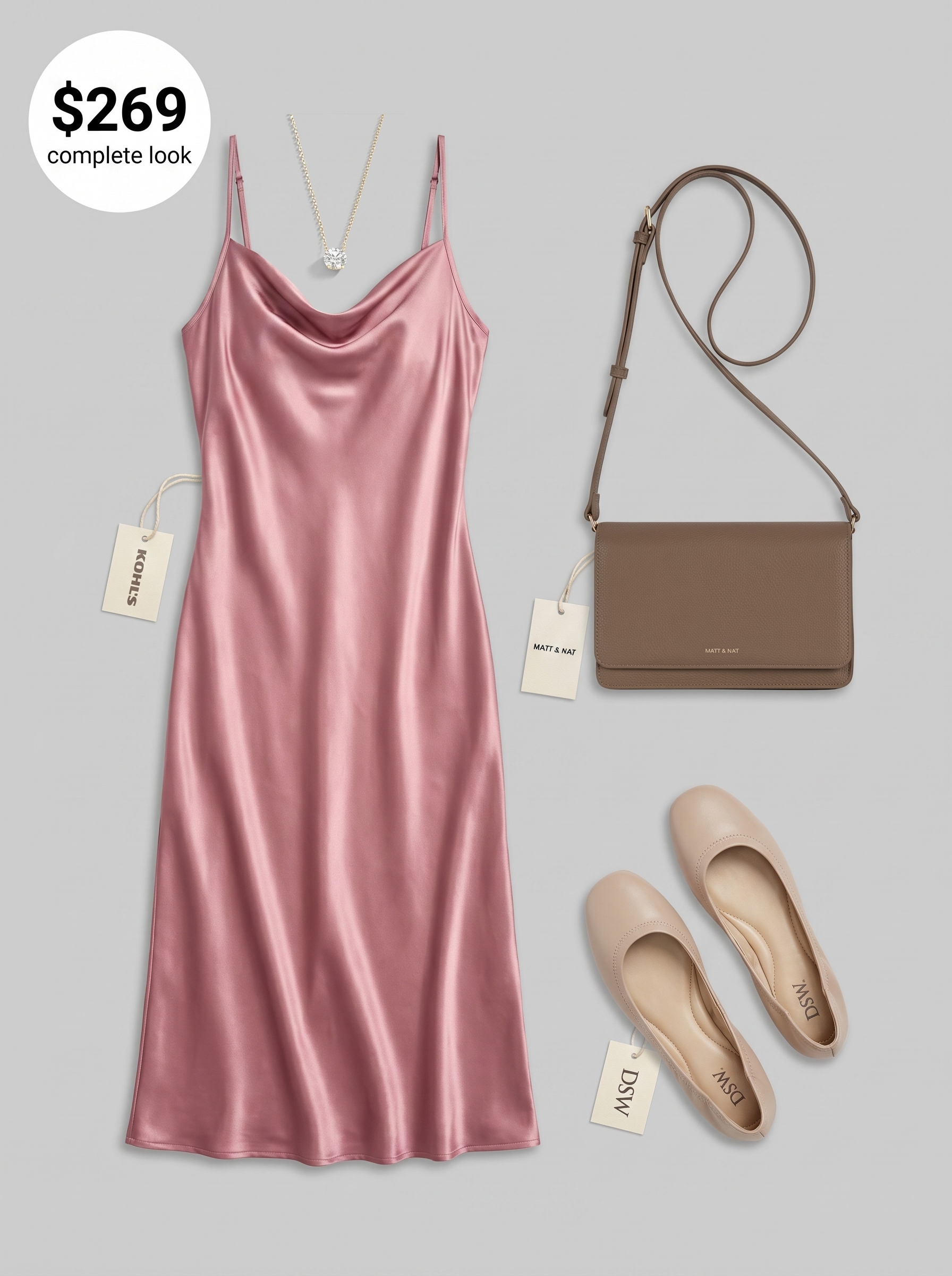 Chic school summer outfits 2026: Dusty rose slip dress, cream cardigan, ballet flats for library study sessions. Feminine & comfortable.
