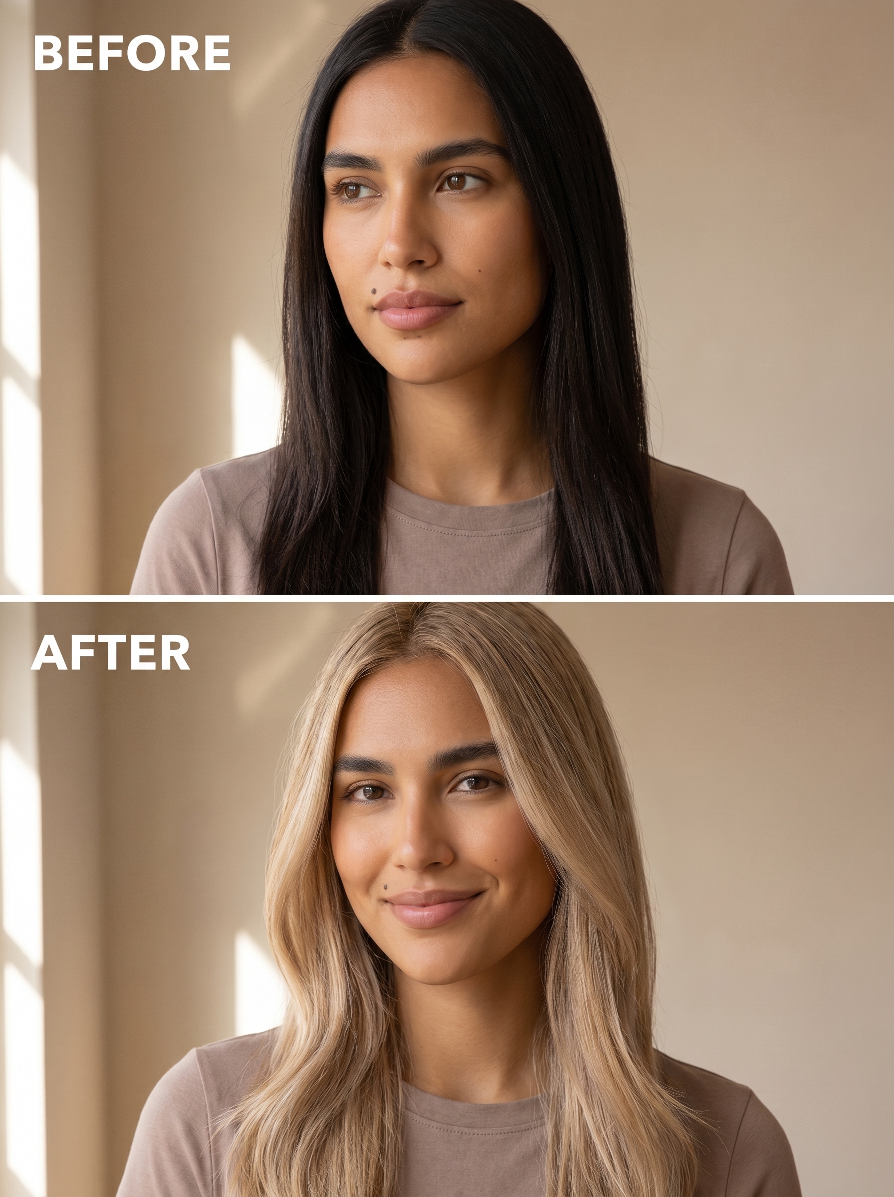Sophisticated antique gold summer balayage, showing muted gold, champagne, and soft sand tones. This warm soft summer blonde hair 2026 is perfect for any occasion, from daily to vacation.