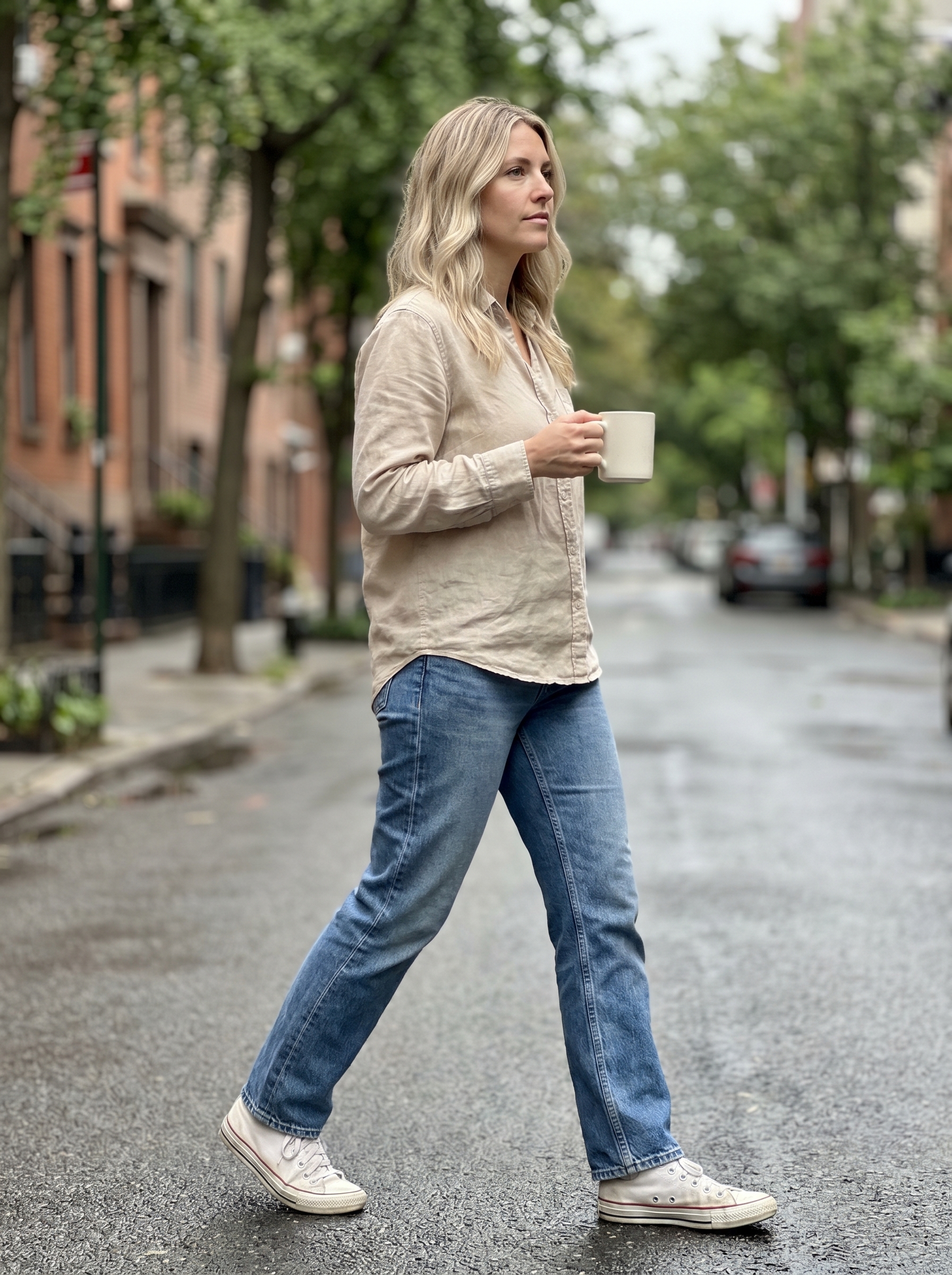Sophisticated oat milk blonde hair with a subtle root tap, featuring creamy blonde, beige, and neutral ash tones. This soft summer blonde hair 2026 is a natural, elegant choice.