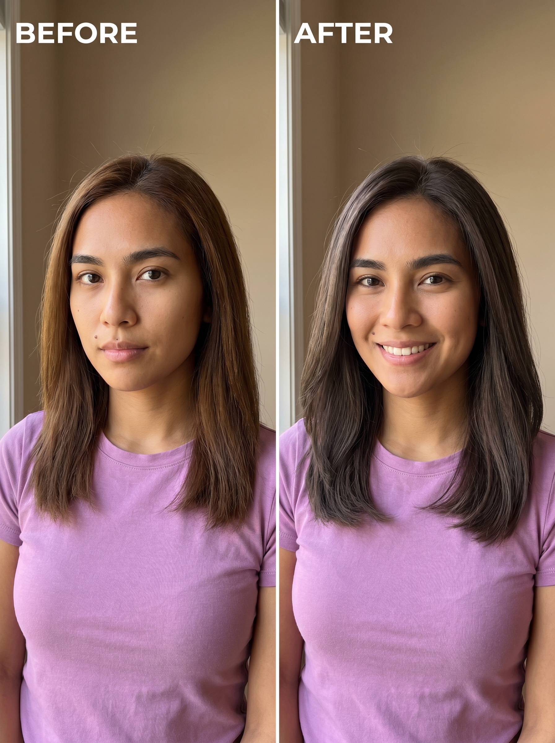 A sophisticated antique pewter lowlights hair color, an understated soft summer hair color 2026. Features pewter, slate, and charcoal ash tones, creating dimension for everyday or work.