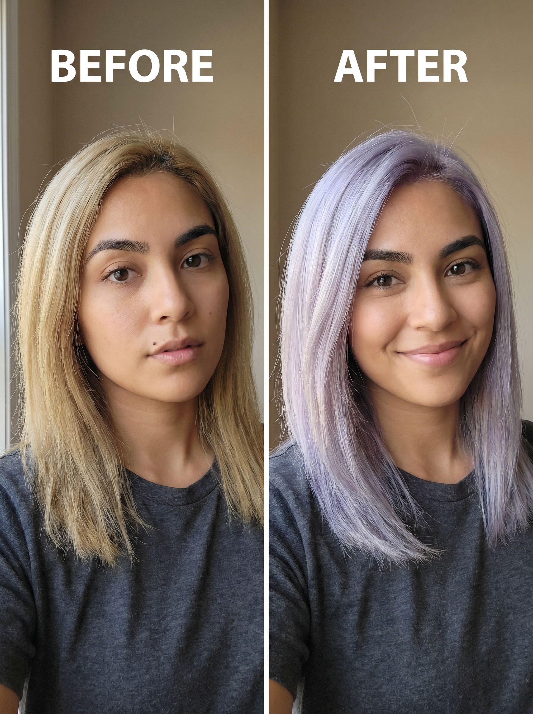 Close-up of a model's hair showcasing a stunning silver-lilac glaze on muted blonde, perfect for soft summer hair color 2026. This ethereal style features cool pearl and lavender ash tones, ideal for special occasions or an everyday fashion-forward look.