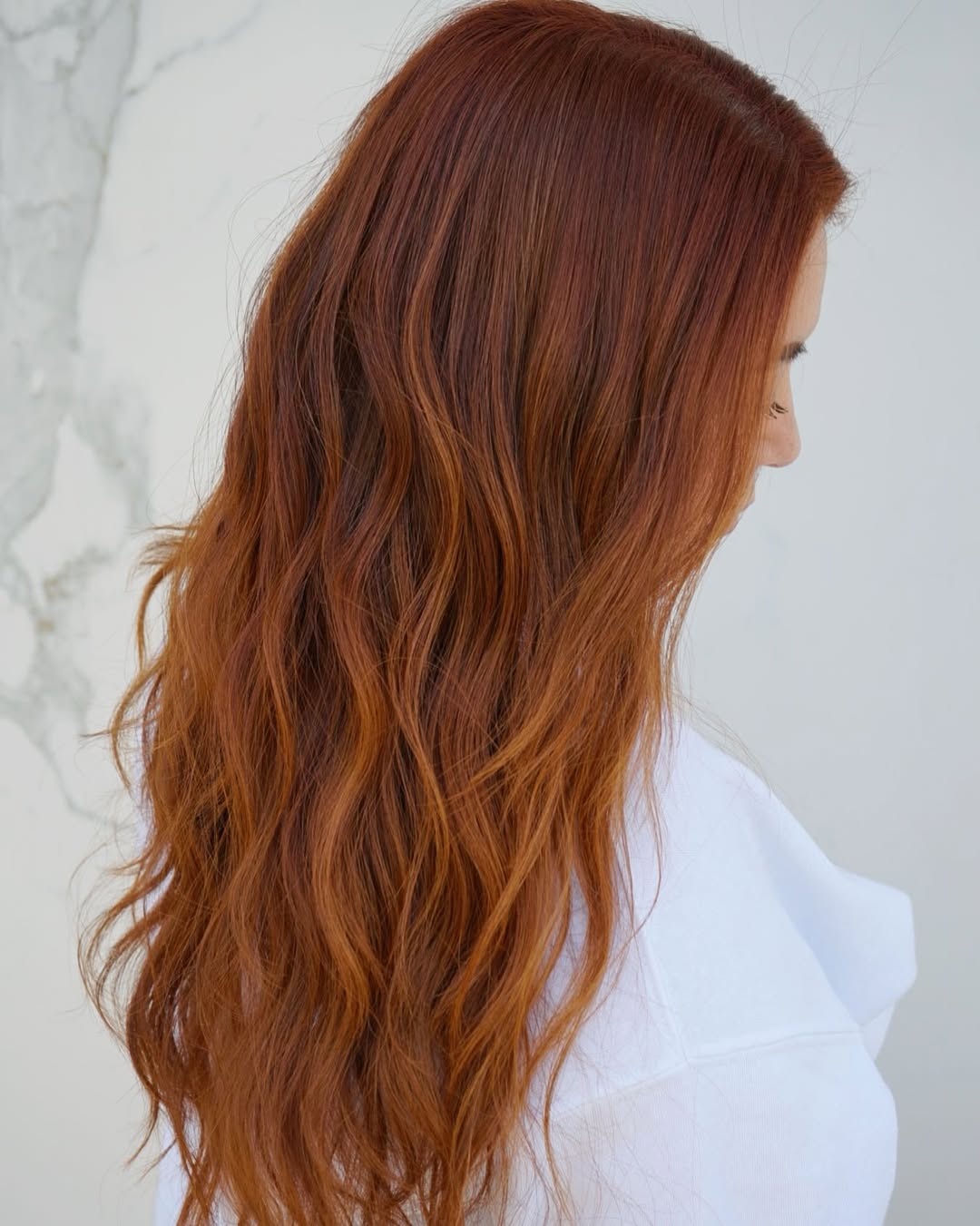 Canyon Copper Cascade - real photo example for summer copper hair ideas 2026