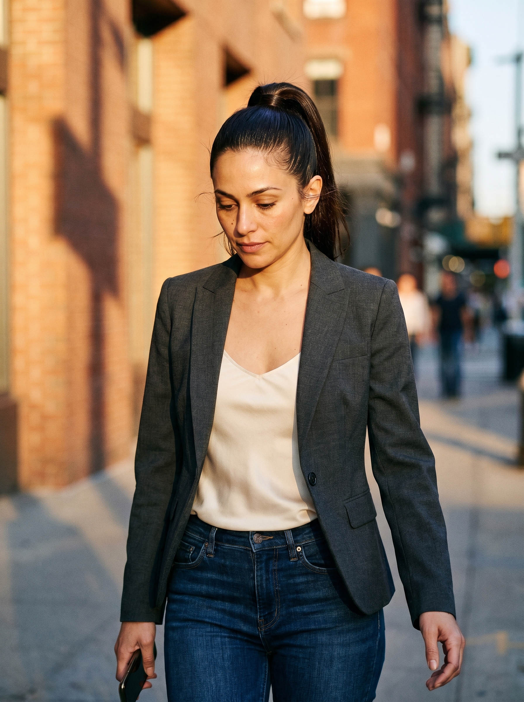 Sophisticated Midnight Espresso Snatched Pony, a bold and mysterious option for summer hair ideas. Features rich chocolate tones, a high-shine finish, and strong-hold styling gel.