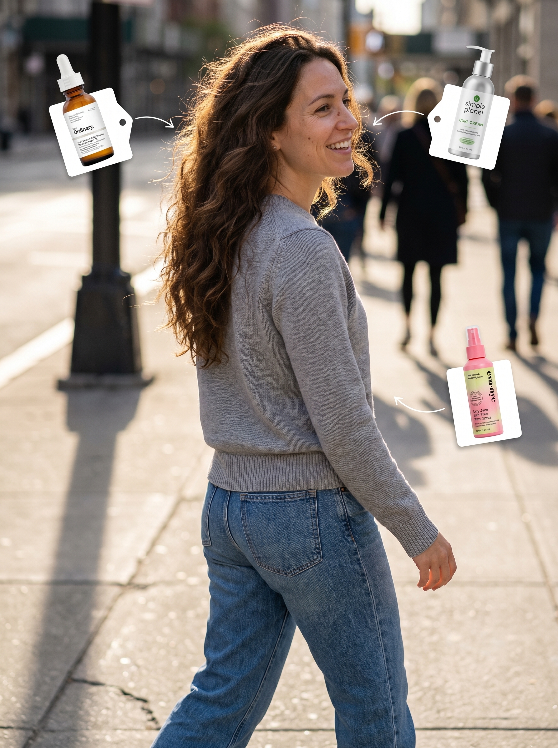 Natural, effortless eco-minimalist air-dried waves, a relaxed option for summer hairstyles 2026. Ideal for everyday, beach days, or casual outings.