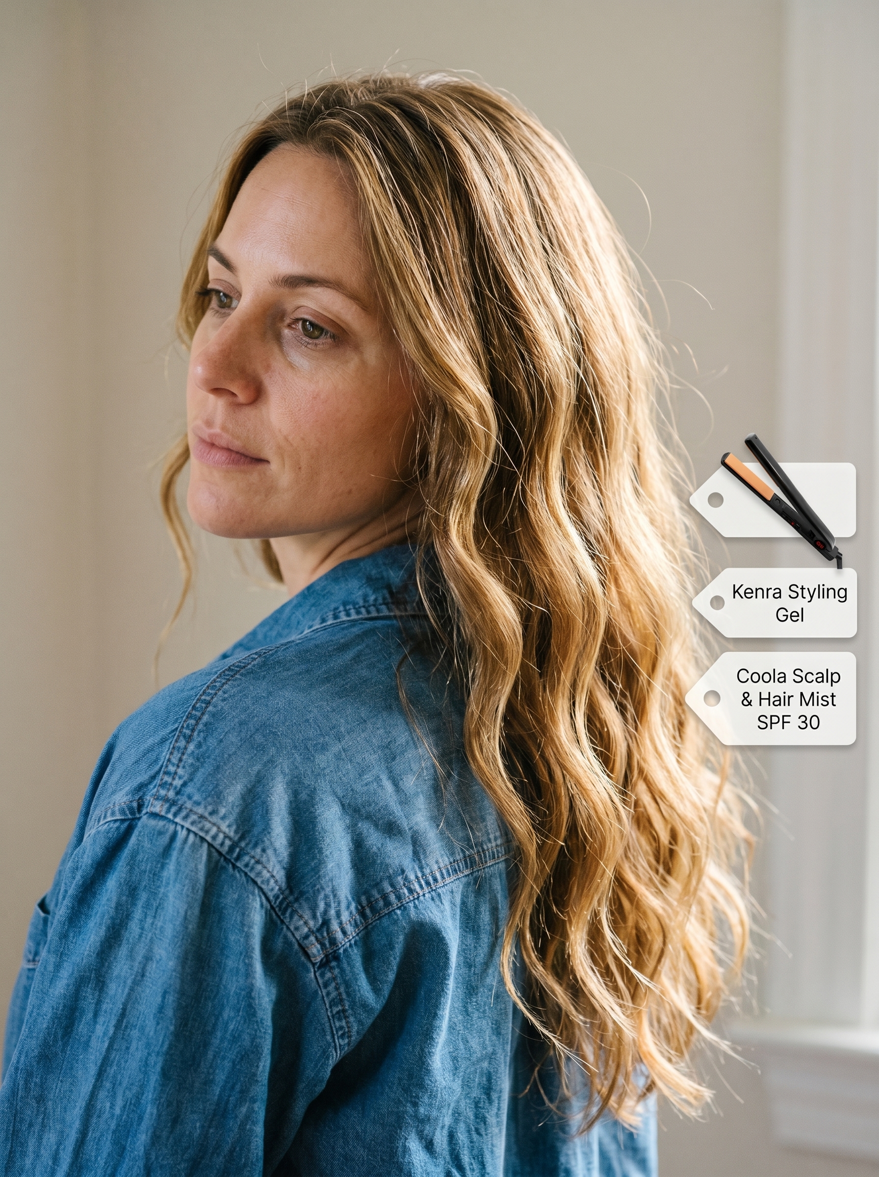 Edgy Oceanic Grunge 'Pinch' Waves, a cool and effortless summer hairstyle for long hair 2026, created with a flat iron and finished with high-shine gel for a wet-look effect.