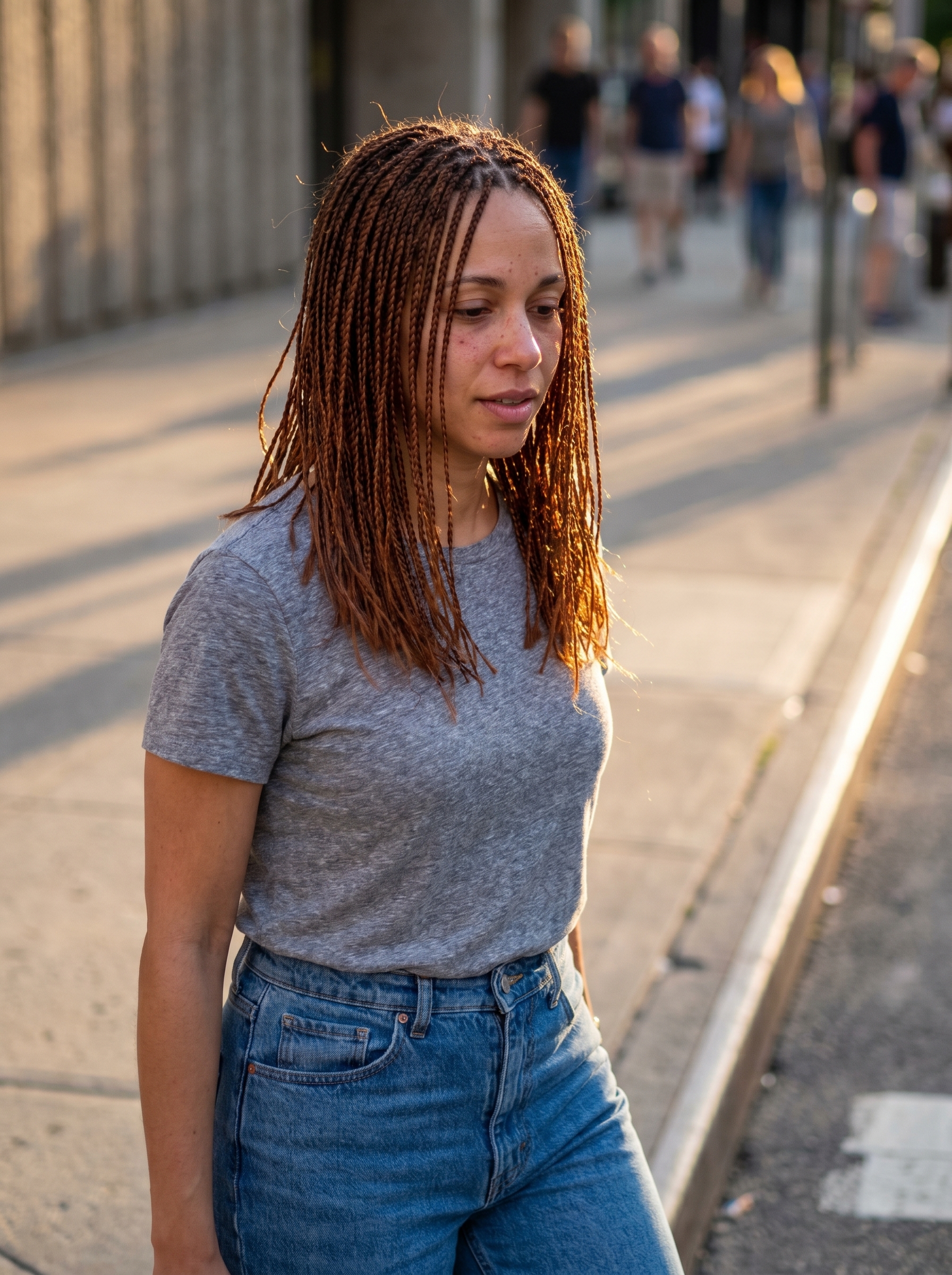 Glamorous Aquatic Micro-Braids in Solar-Flared Copper, a creative summer hairstyle for short hair 2026, featuring sleek, tiny braids.