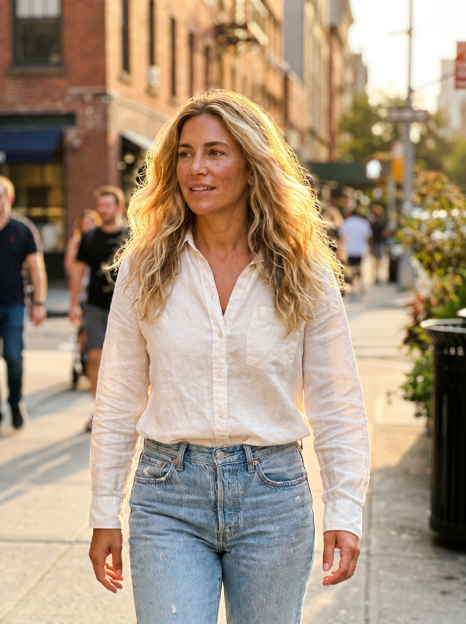 Effortless Sun-Bleached Buttercream Balayage captures a beachy summer hairstyle for medium hair 2026, with pale gold and warm blonde, ideal for vacation, kept vibrant with purple toning shampoo and UV mist.