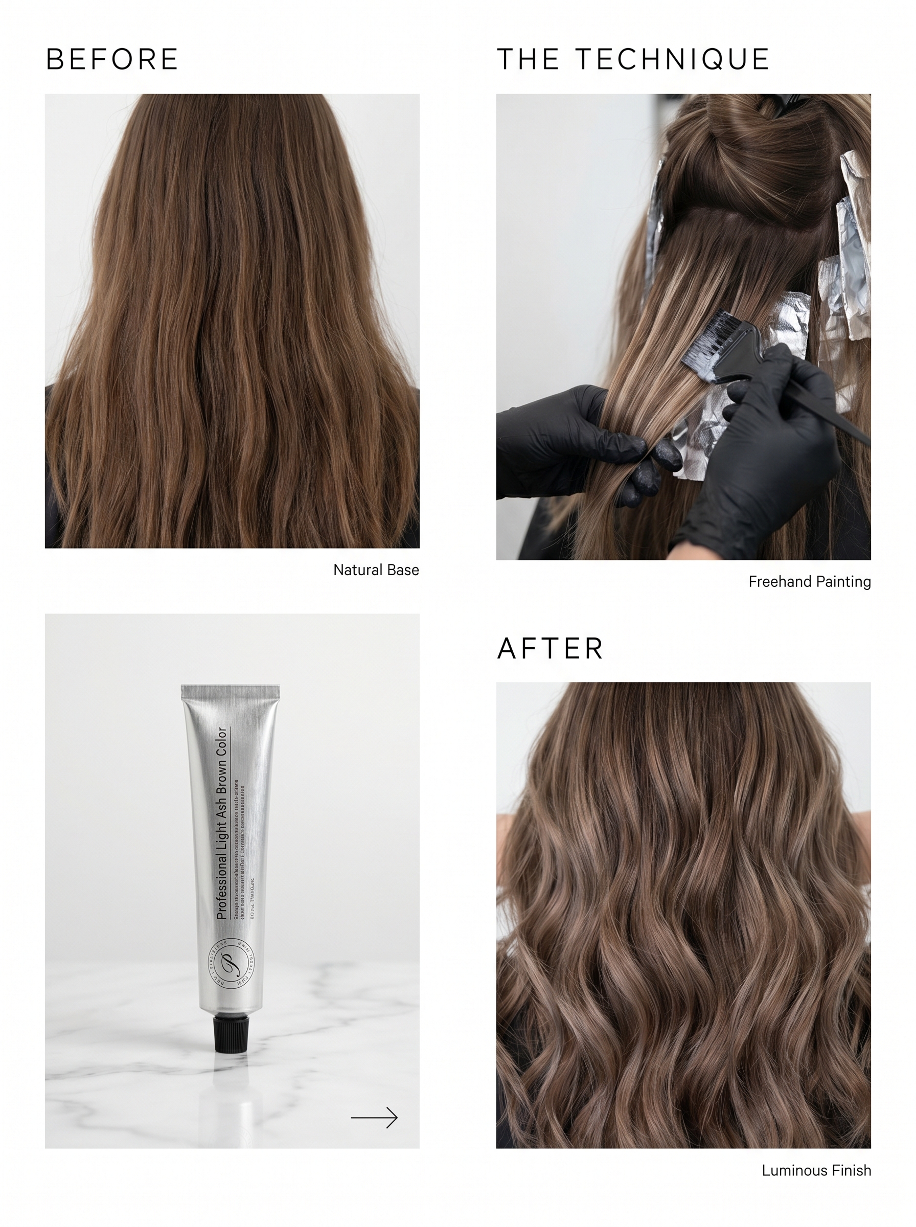 Sophisticated Smoky Mushroom Bronde, a cool-toned summer hairstyle for medium hair 2026, blends ash brown, mushroom blonde, and taupe, suitable for everyday and work, using purple toning shampoo.