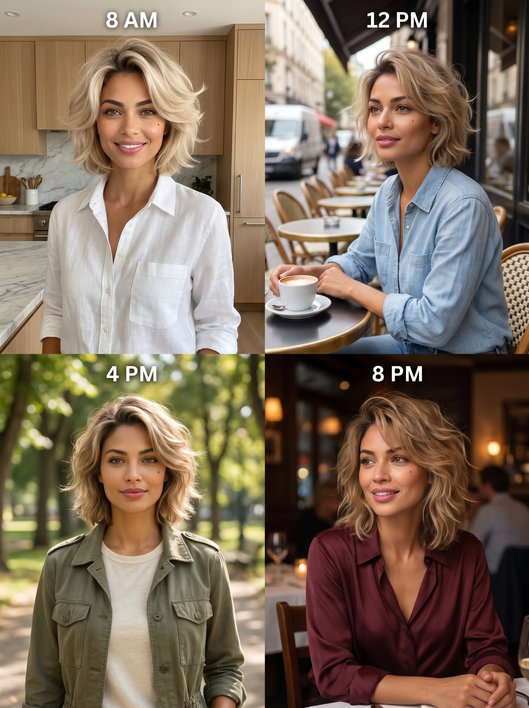 A chic Butterfly Bixie haircut with voluminous linen blonde, showcasing an effortless summer hairstyle for short hair 2026. Styled with a volumizing texture spray, this cut is ideal for everyday wear, work, or brunch, offering a sophisticated and full-bodied look.