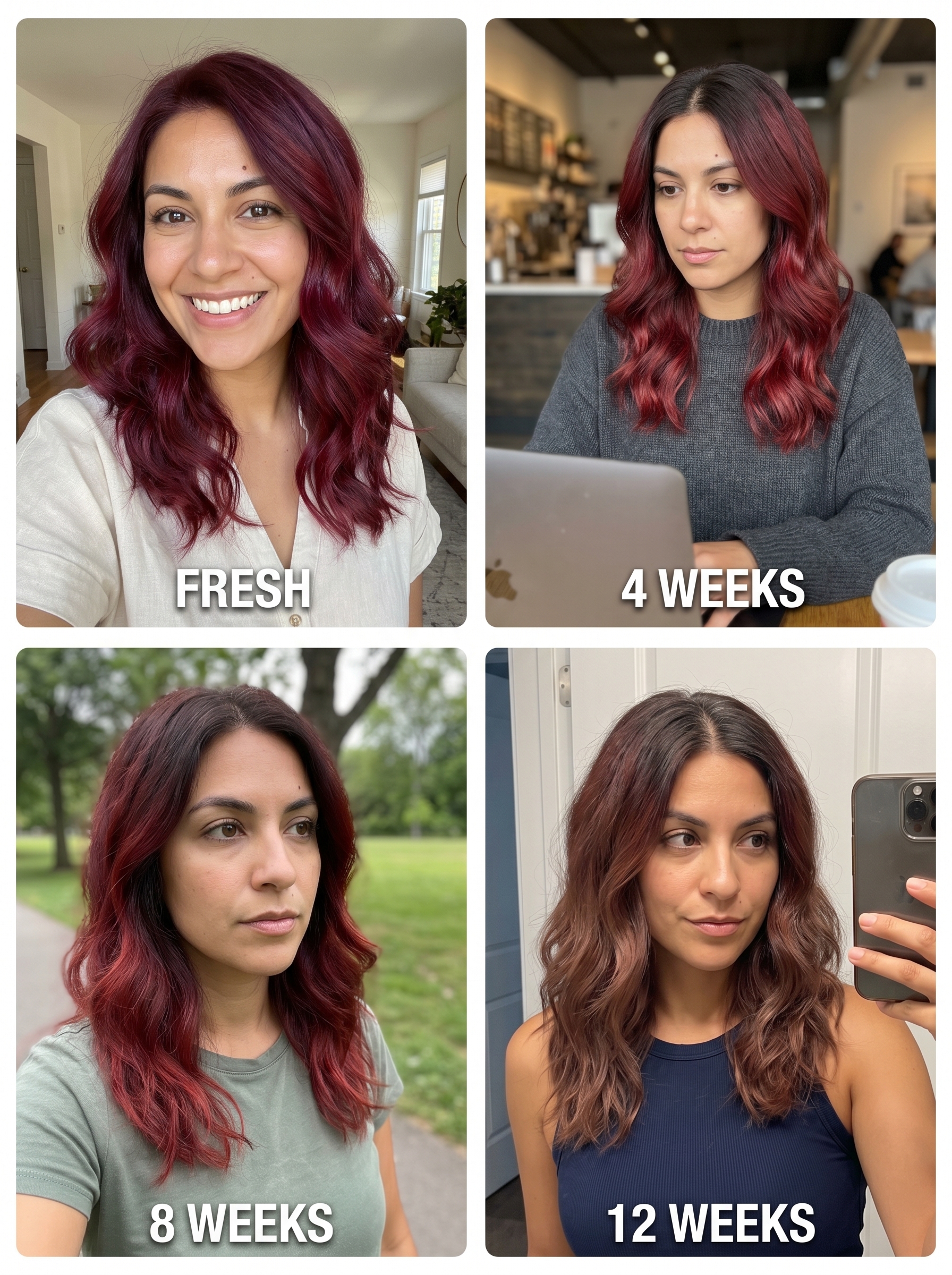 Cherry Cola Shag — summer red hair color 2026 inspiration