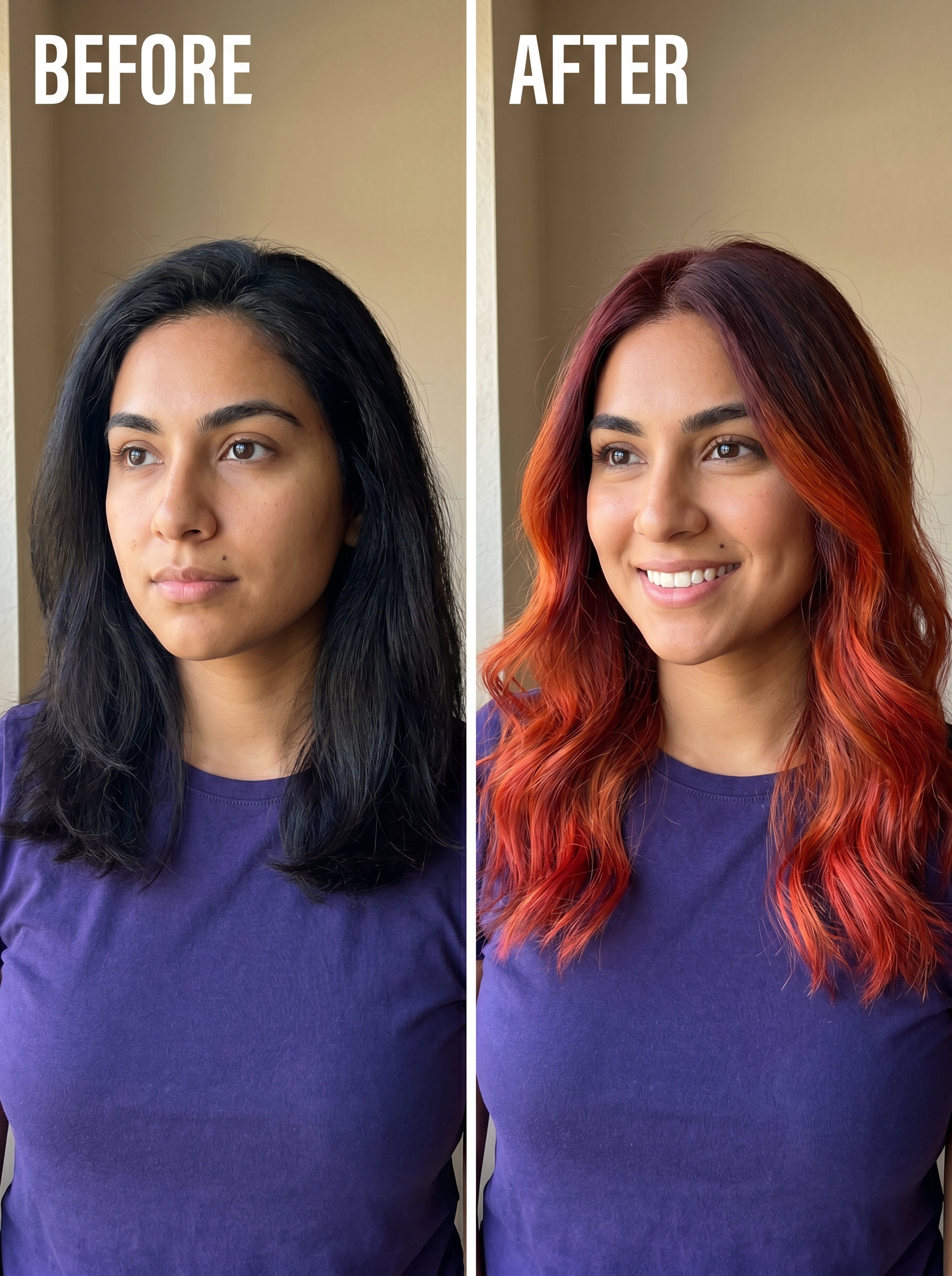 Desert Sunset Ombré — summer red hair color 2026 inspiration