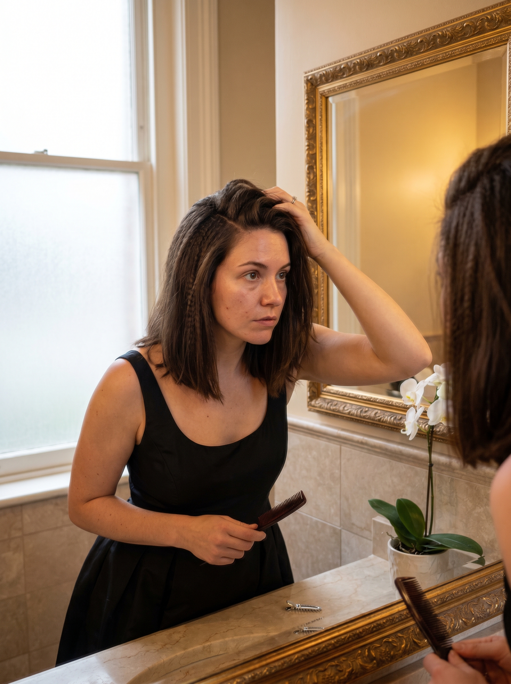 A glamorous baroque bob with voluminous waves and internal crimping, styled formally as a chic option for summer wedding guest hair 2026.