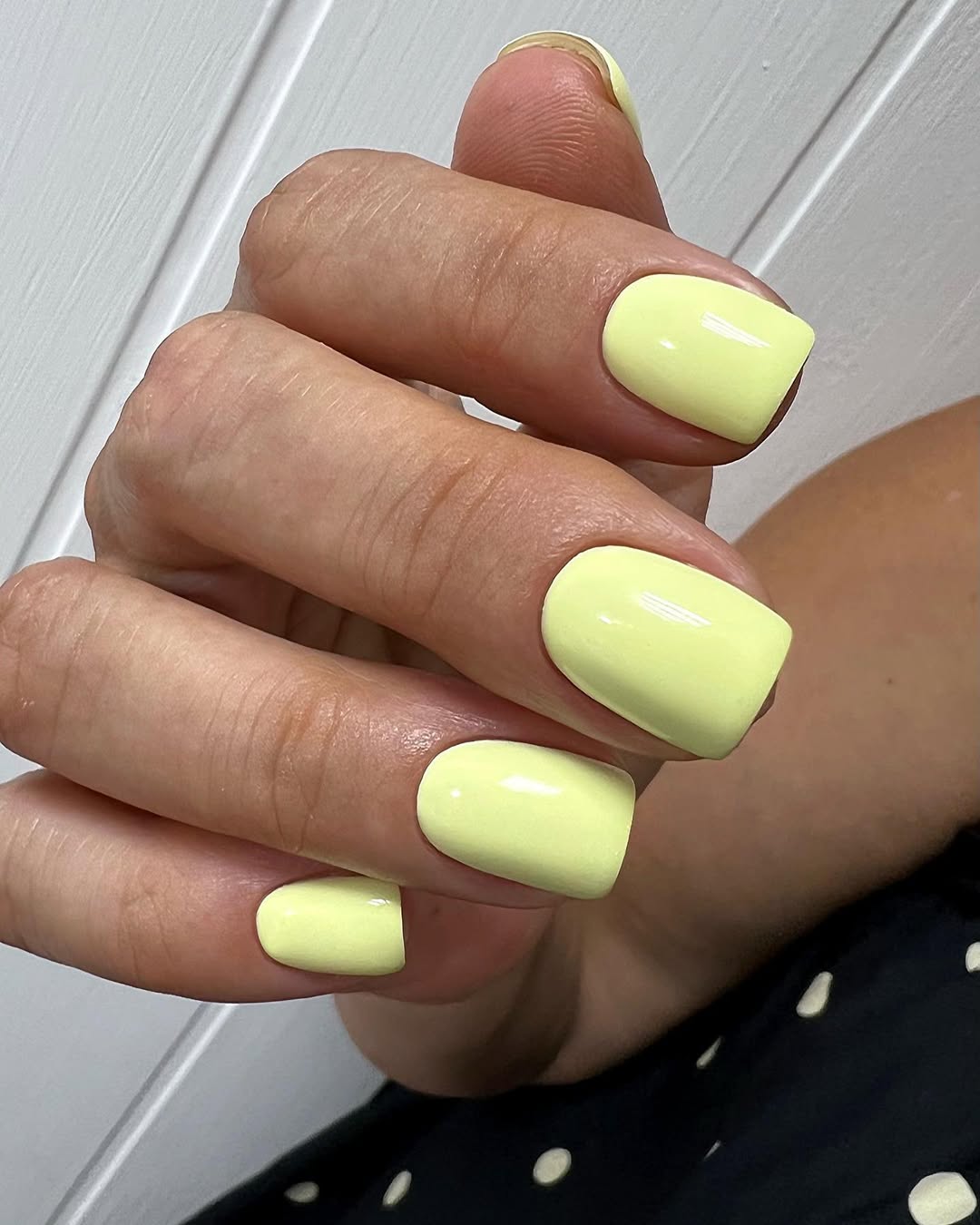 Bright Pastel Yellow Short Squoval Nails