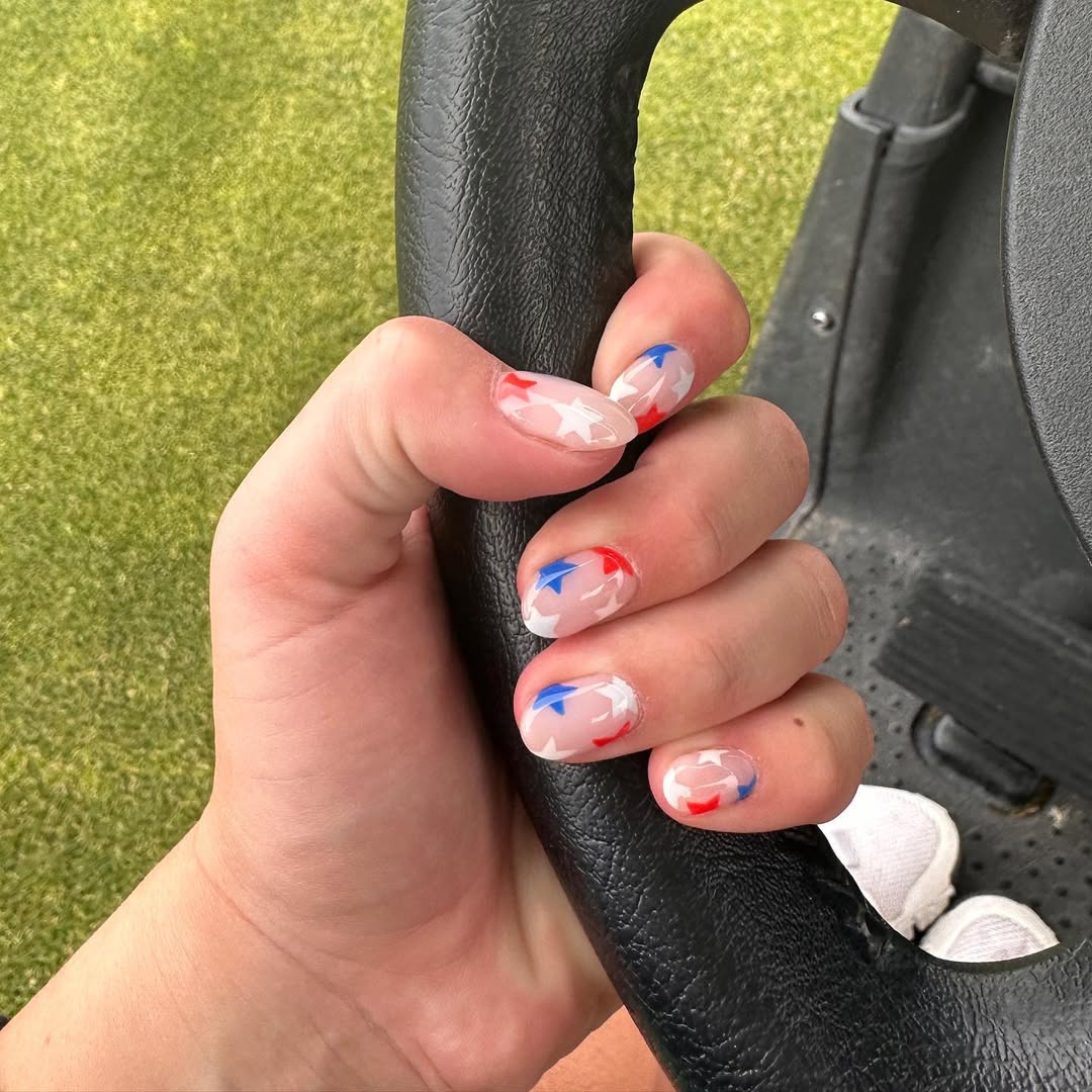 Clear Base Red White Blue Star Decals
