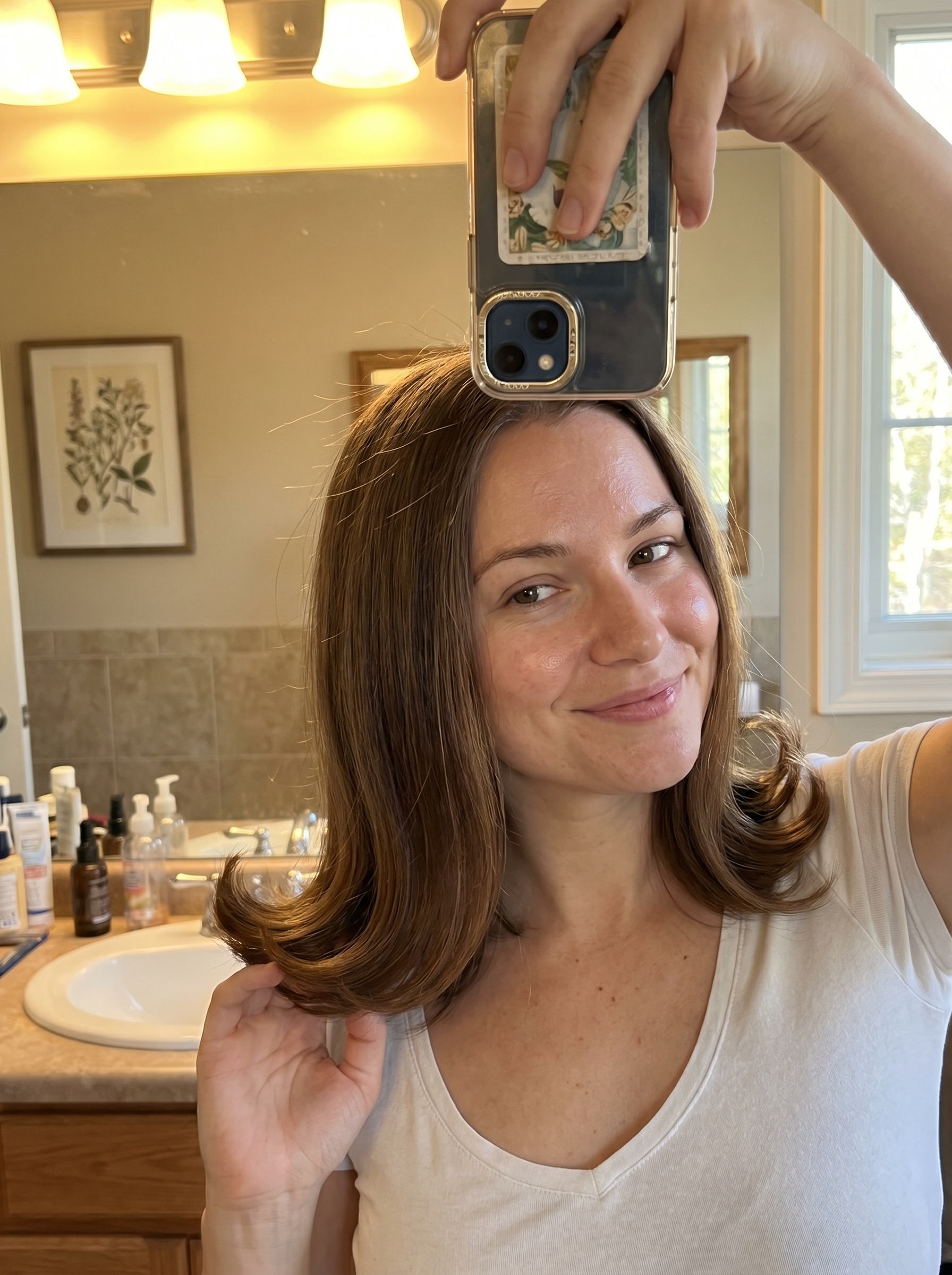 Polished 'The Modern Retro Flip' hairstyle, a glamorous cute summer hair idea 2026 for date night or resort featuring significant volume and flipped ends.