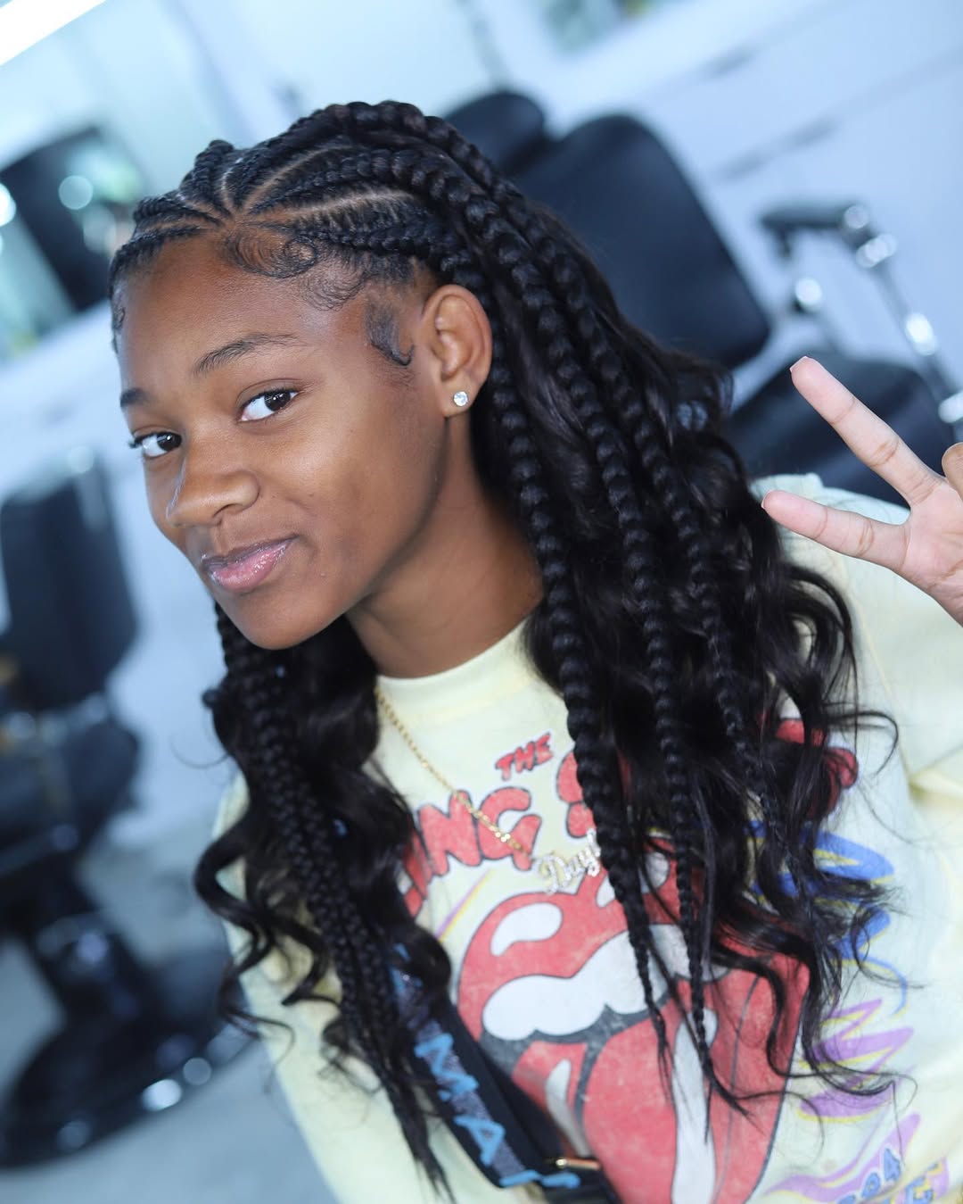 Cornrow Feed-In Waves With Baby Hairs