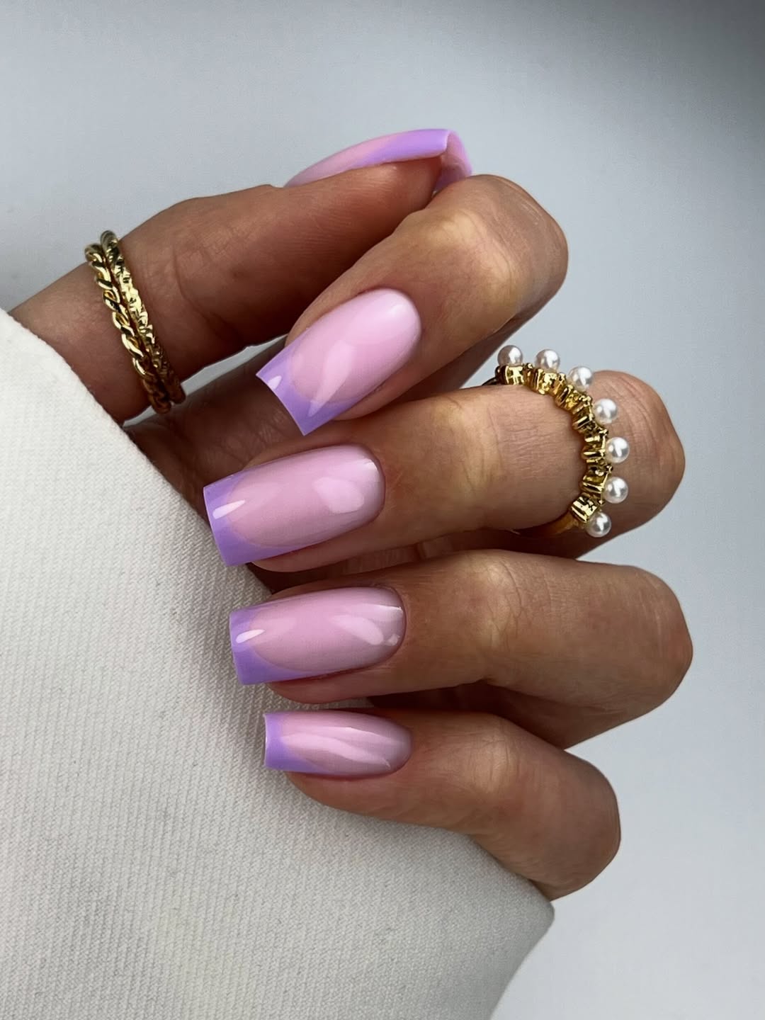 Lavender Jelly French Tips Long Square