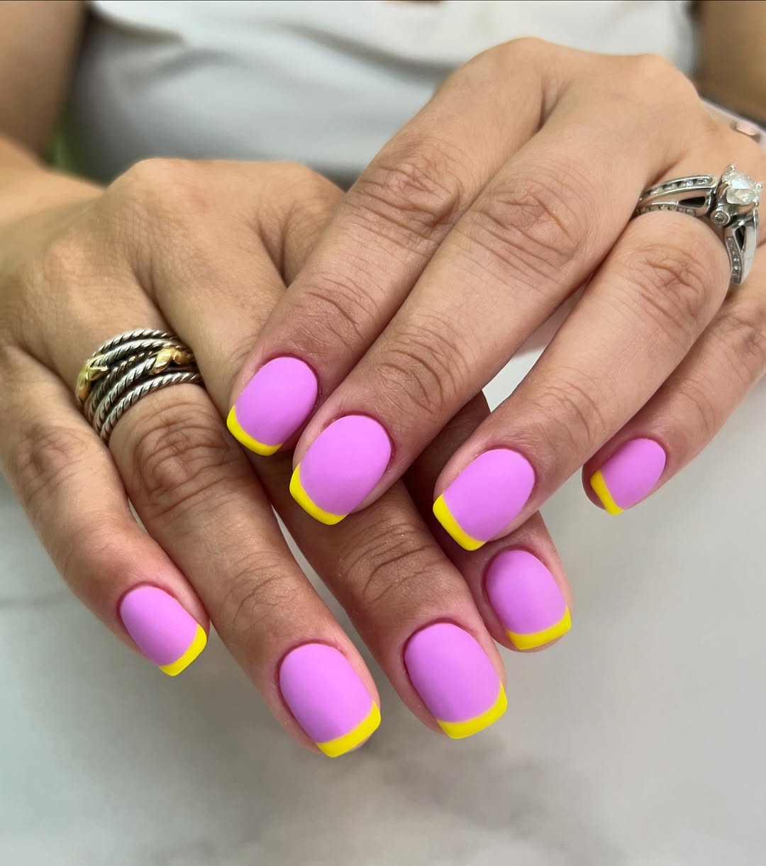 Matte Lavender Pixie French Tips