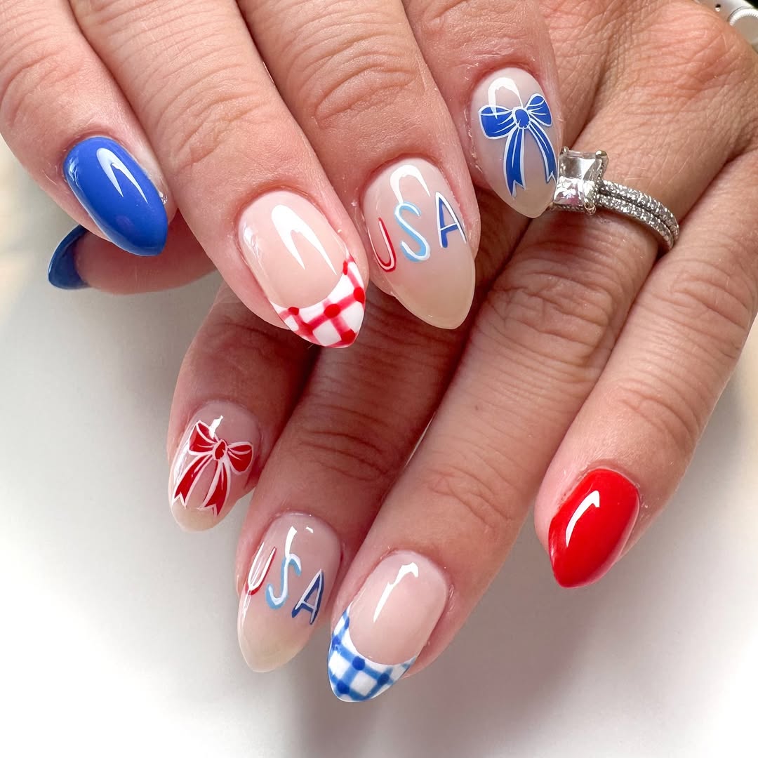 Patriotic Americana Mix and Match Nails