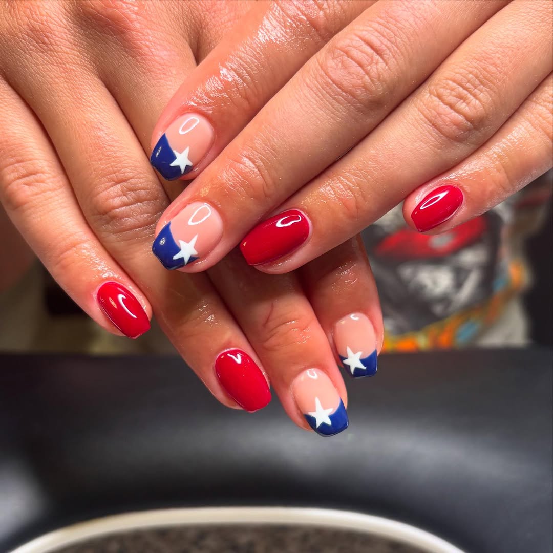 Patriotic Red, White and Blue Star Tips