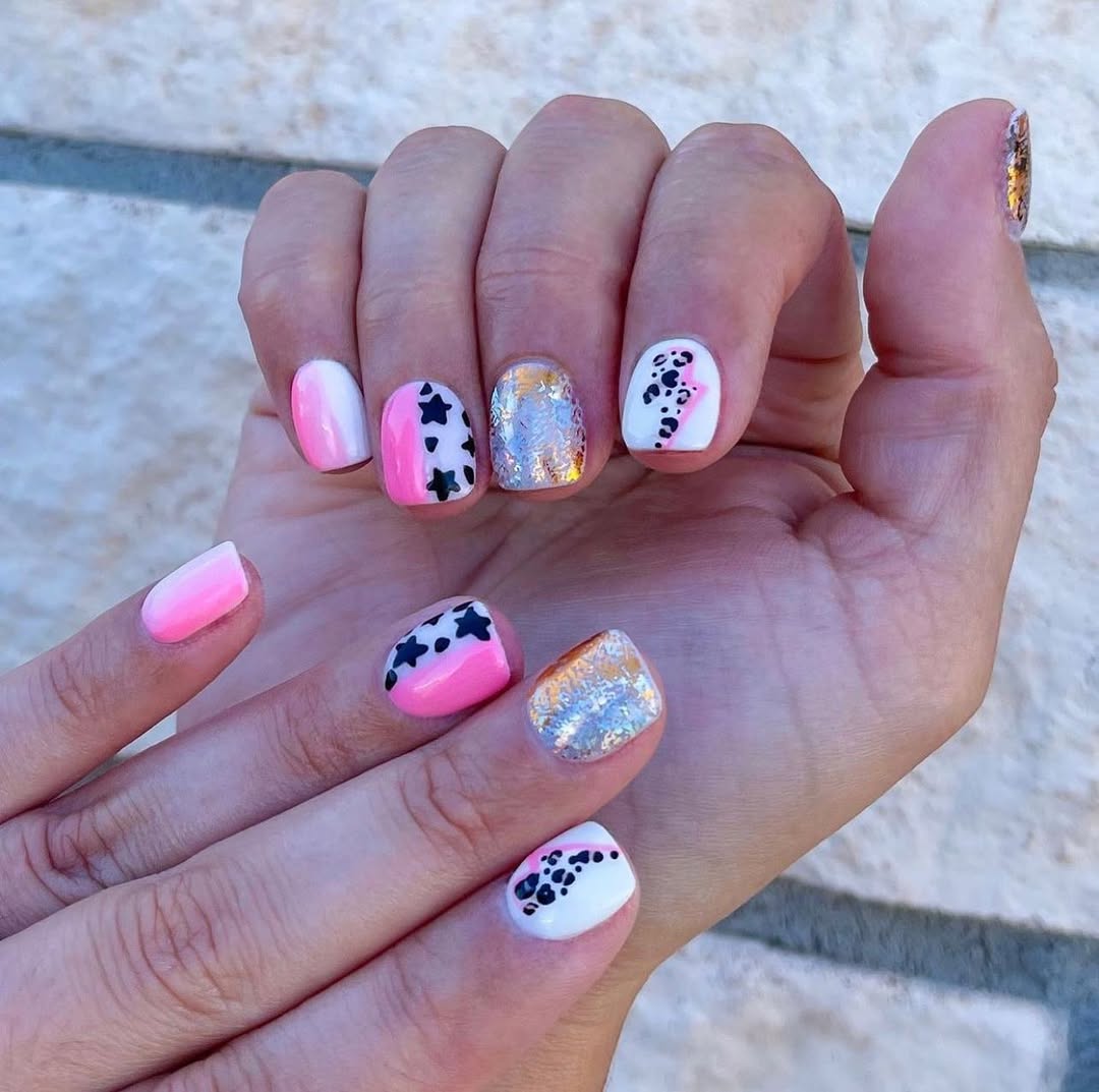 Playful Pink Mix-and-Match Nail Art Fun