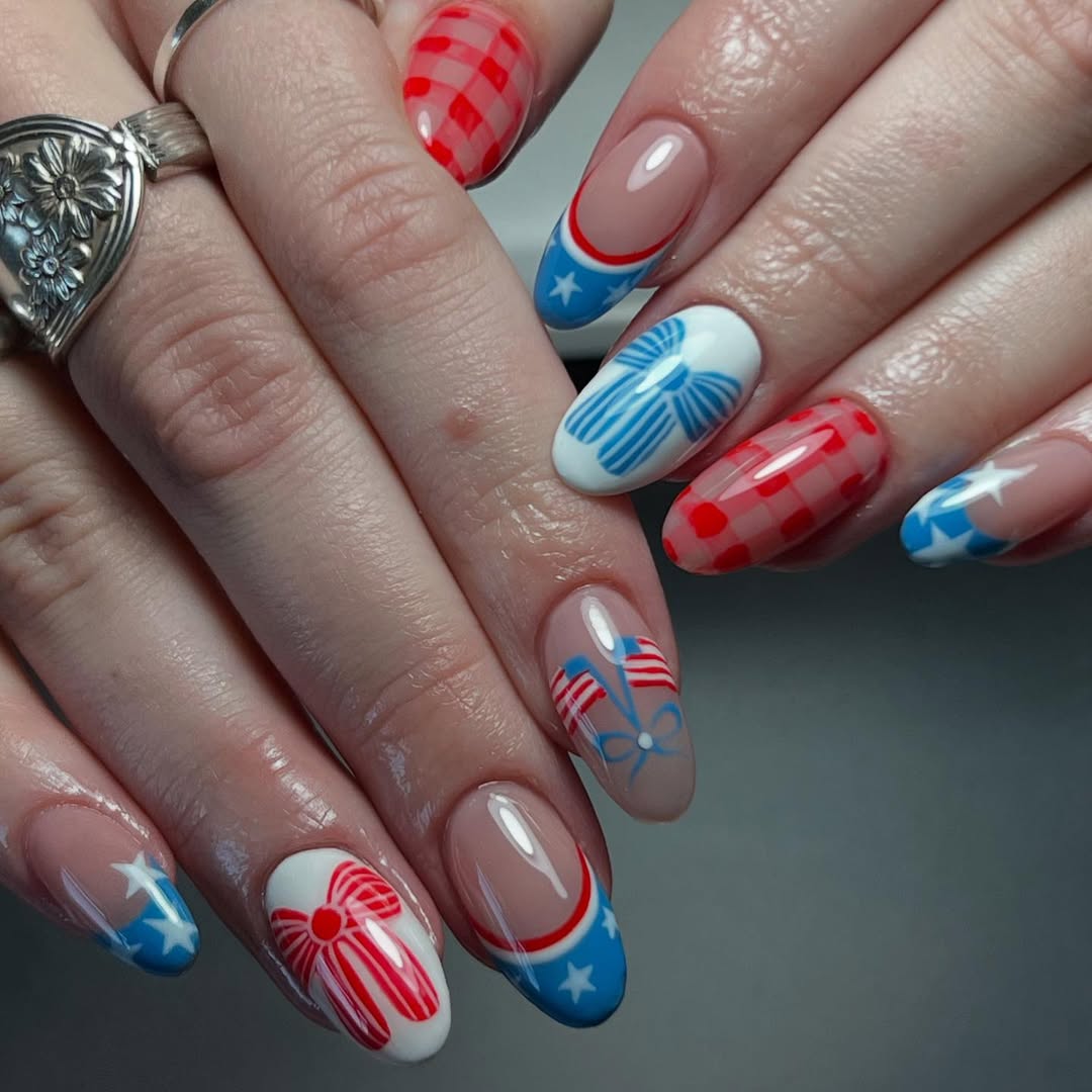 red white and blue nails 2026 Idea 17