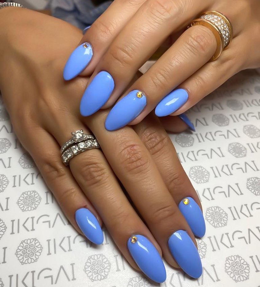 Sky Blue Almond Gemstone Accents