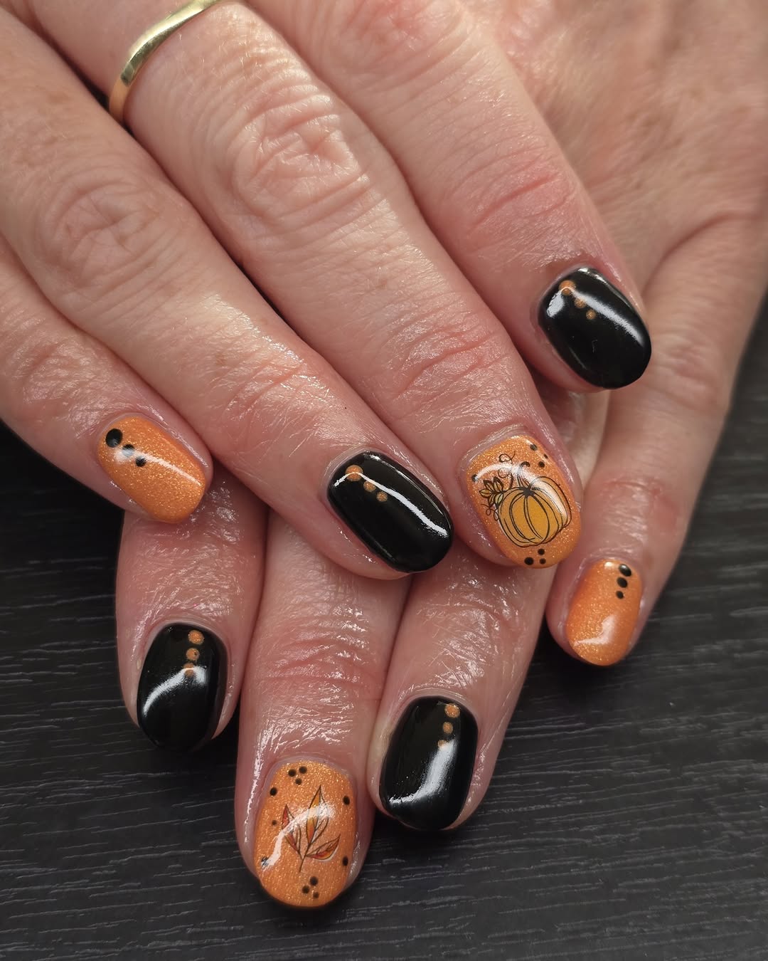 Spooky Sparkle Black & Orange Halloween Art