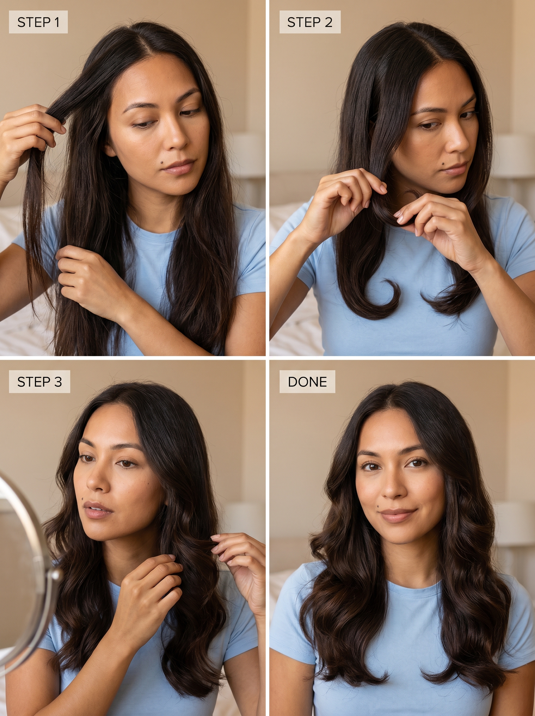 A glamorous Retro Riviera Flipped Waves hairstyle, reflecting vintage summer beach hair ideas 2026. This playful look on mushroom bronde hair includes sun-bleached face frames and uses velcro rollers.