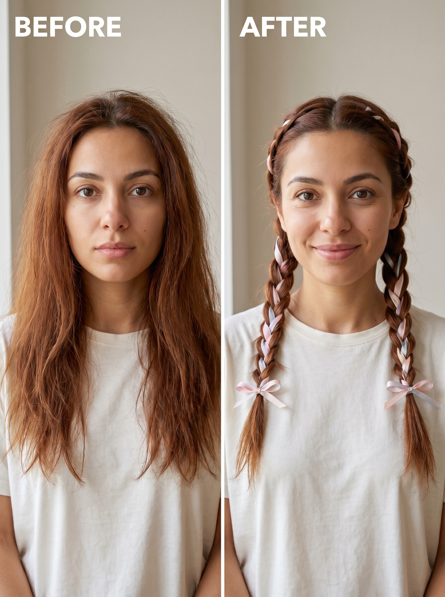 Romantic Digital Coquette Ribbon-Laced Milkmaid braids with soft pastel accents, an elegant option for summer braids ideas 2026, ideal for date nights or resort vacations.