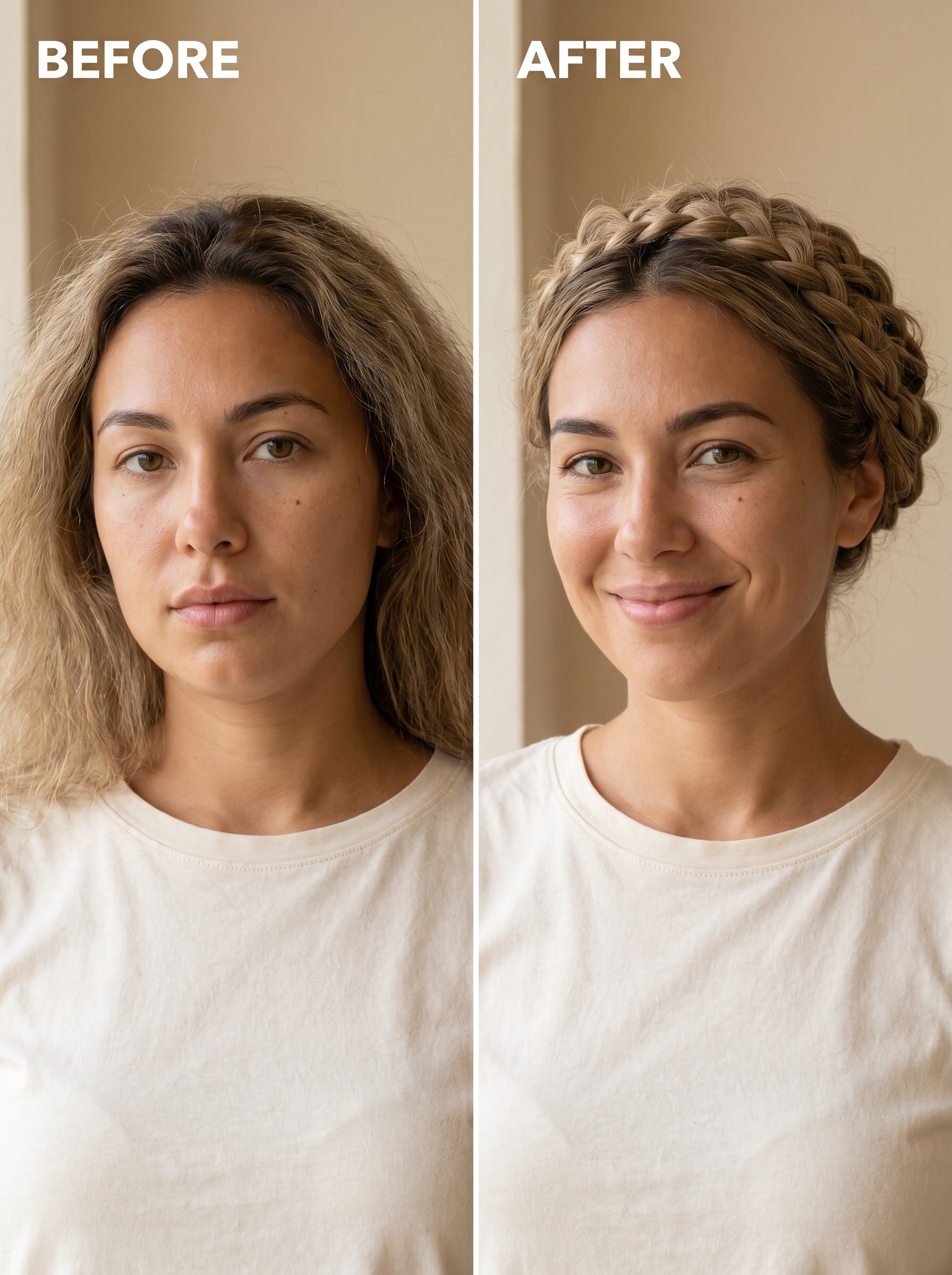 Artisan threaded plaits with mushroom blonde hair, earthy tones, and glitch-pastel streaks, embellished with embroidery floss for a personalized festival or casual look. Light hold gel used.