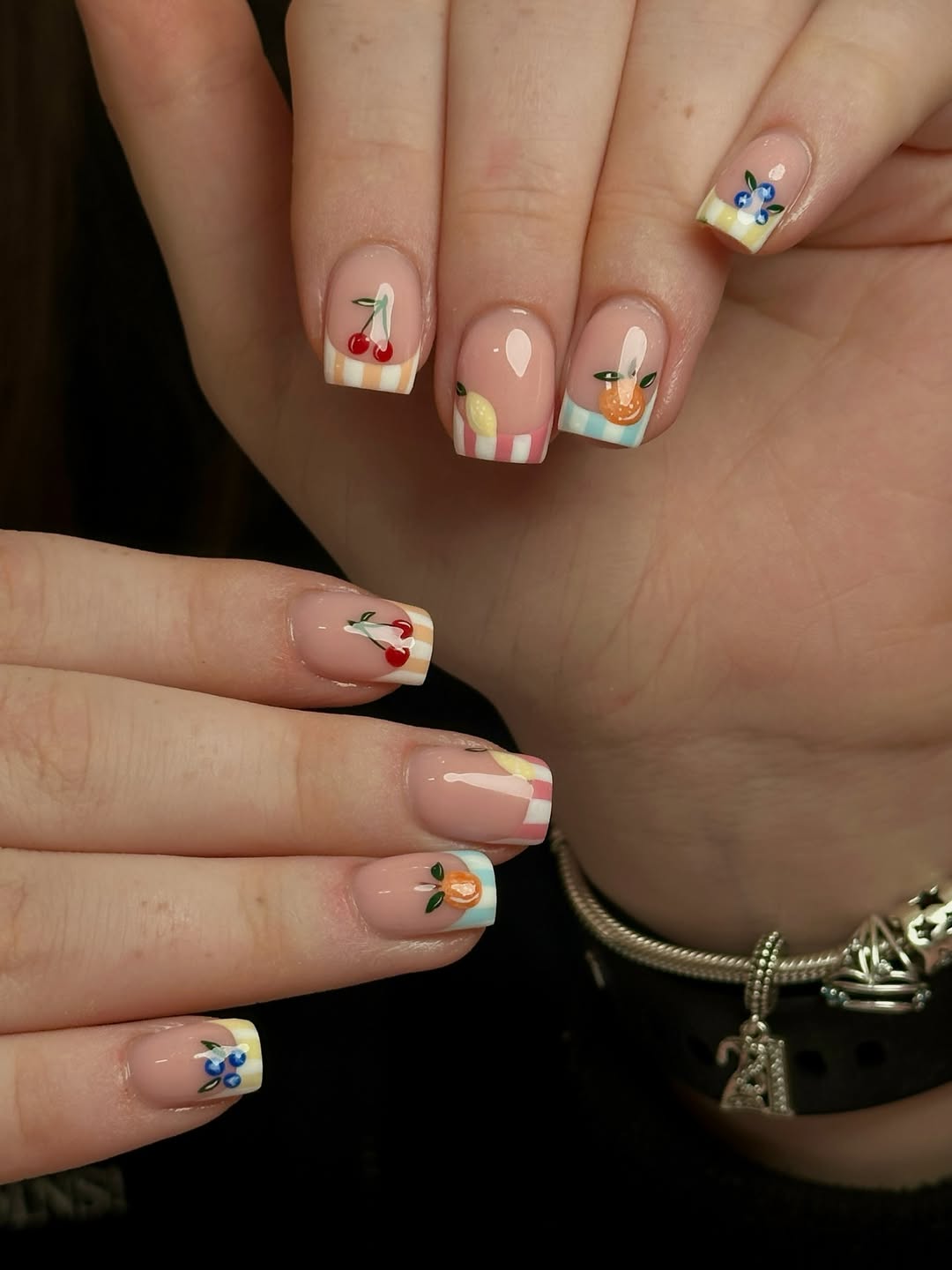 Summer Fruit Picnic French Tips