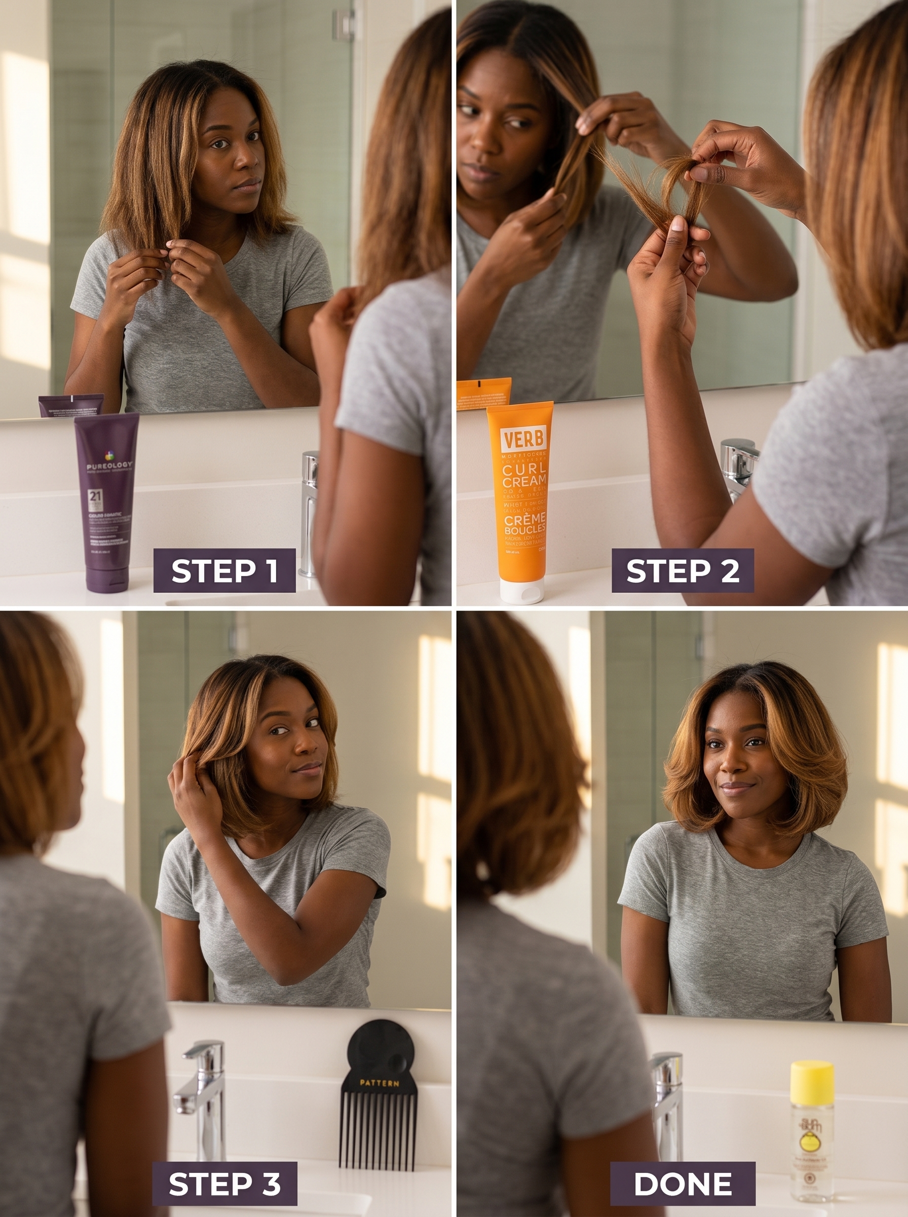 Playful butterfly bob with honey-bronze balayage, an effortless and chic option for summer hairstyles for black women 2026. Features soft curls and volume for everyday style.