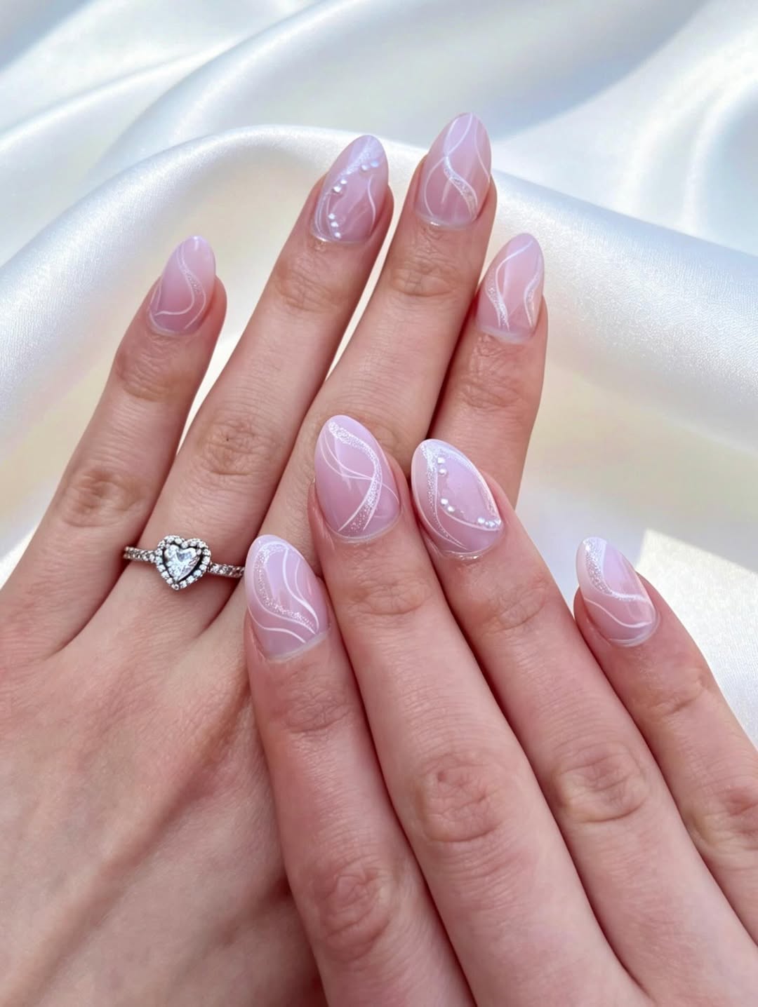Whimsical Abstract Swirls With Pearl Accents