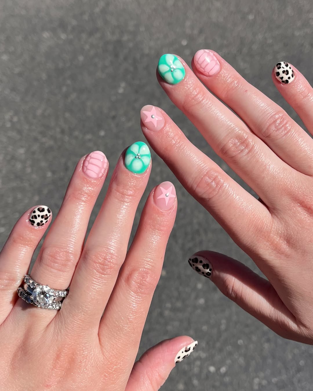 Whimsical Summer Mix And Match Short Nails