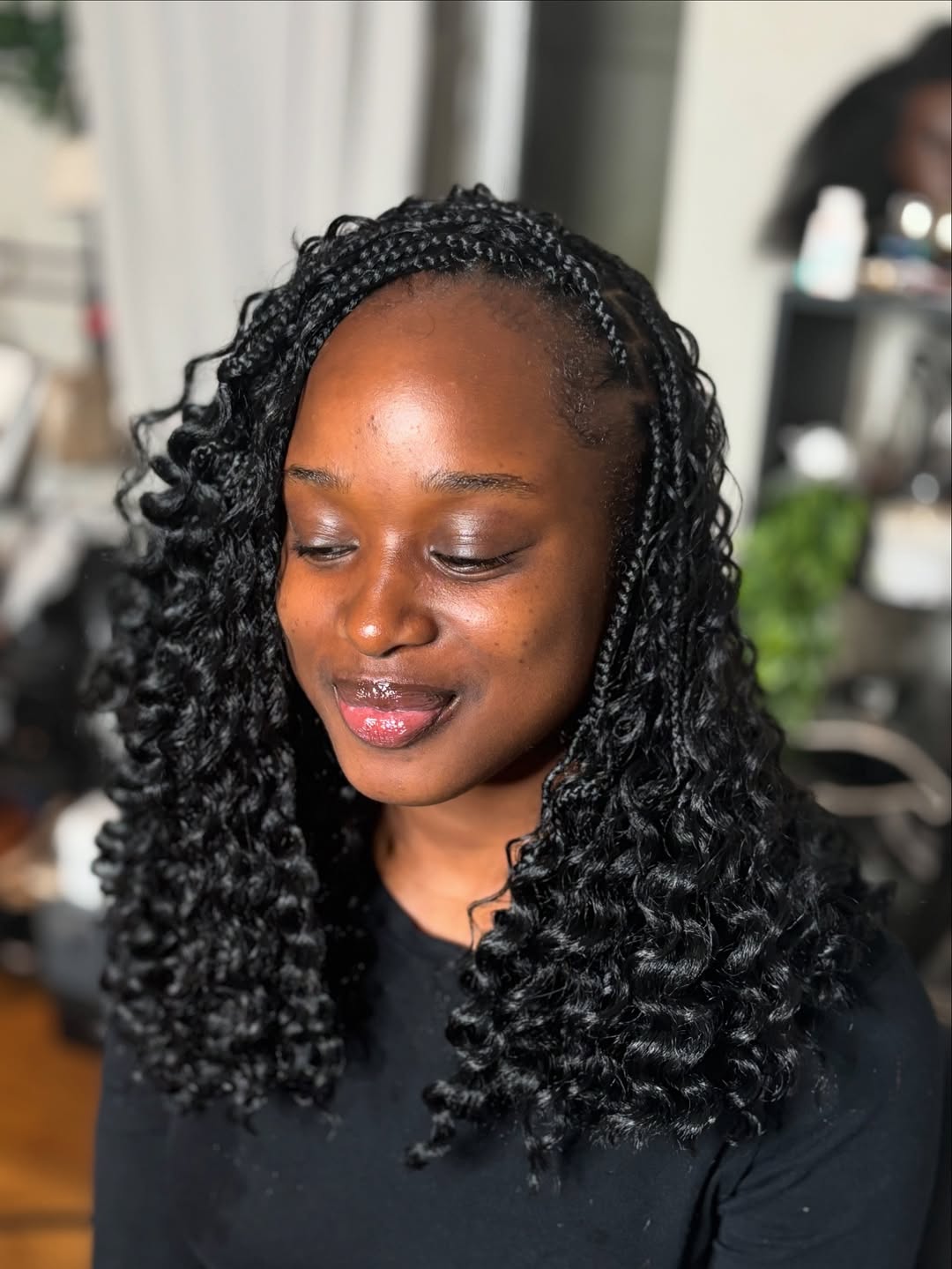 Bohemian Goddess Braids With Defined Curls