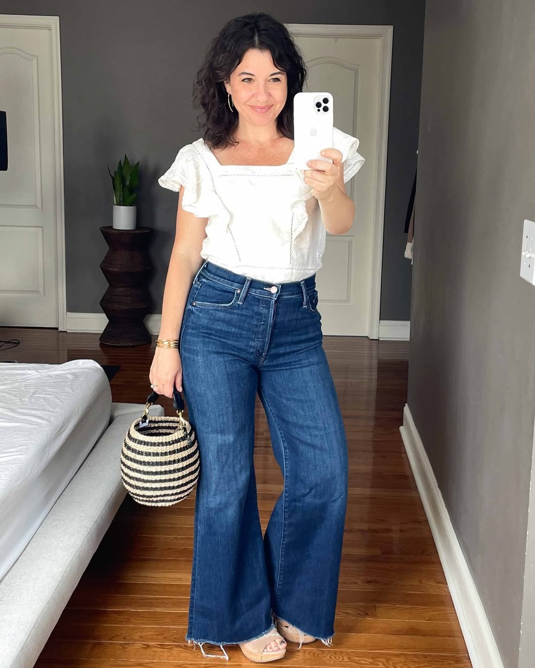 Bohemian Rhapsody White Top With Wide Leg Jeans
