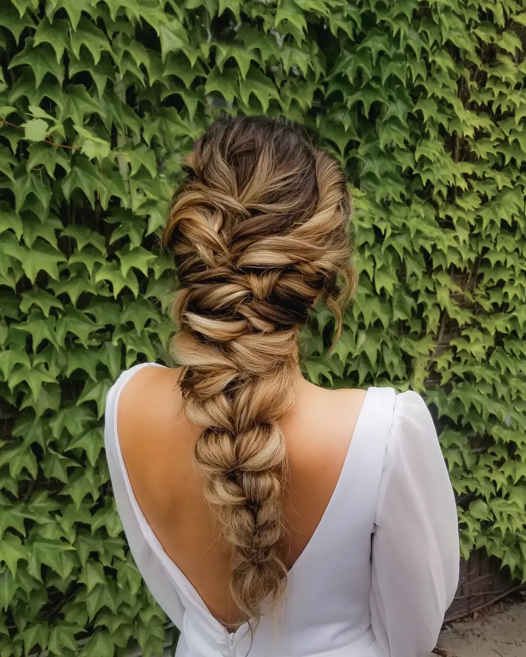 Bohemian Voluminous Fishtail Braid With Highlights