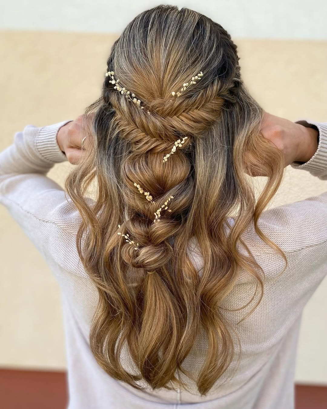 Boho Braided Half-Up With Delicate Hair Vines